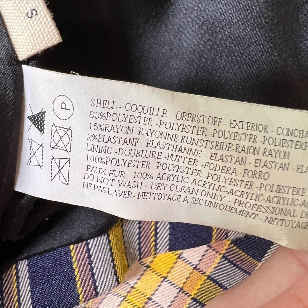 Capulet Womens Multicolor Plaid Collared Cropped Lined Blazer Size Small - Picture 9 of 9